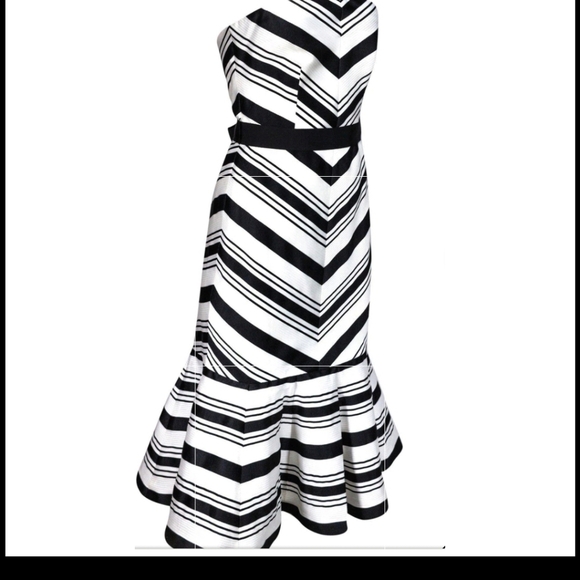 Alexis black and white evening gown size large - Picture 3 of 5